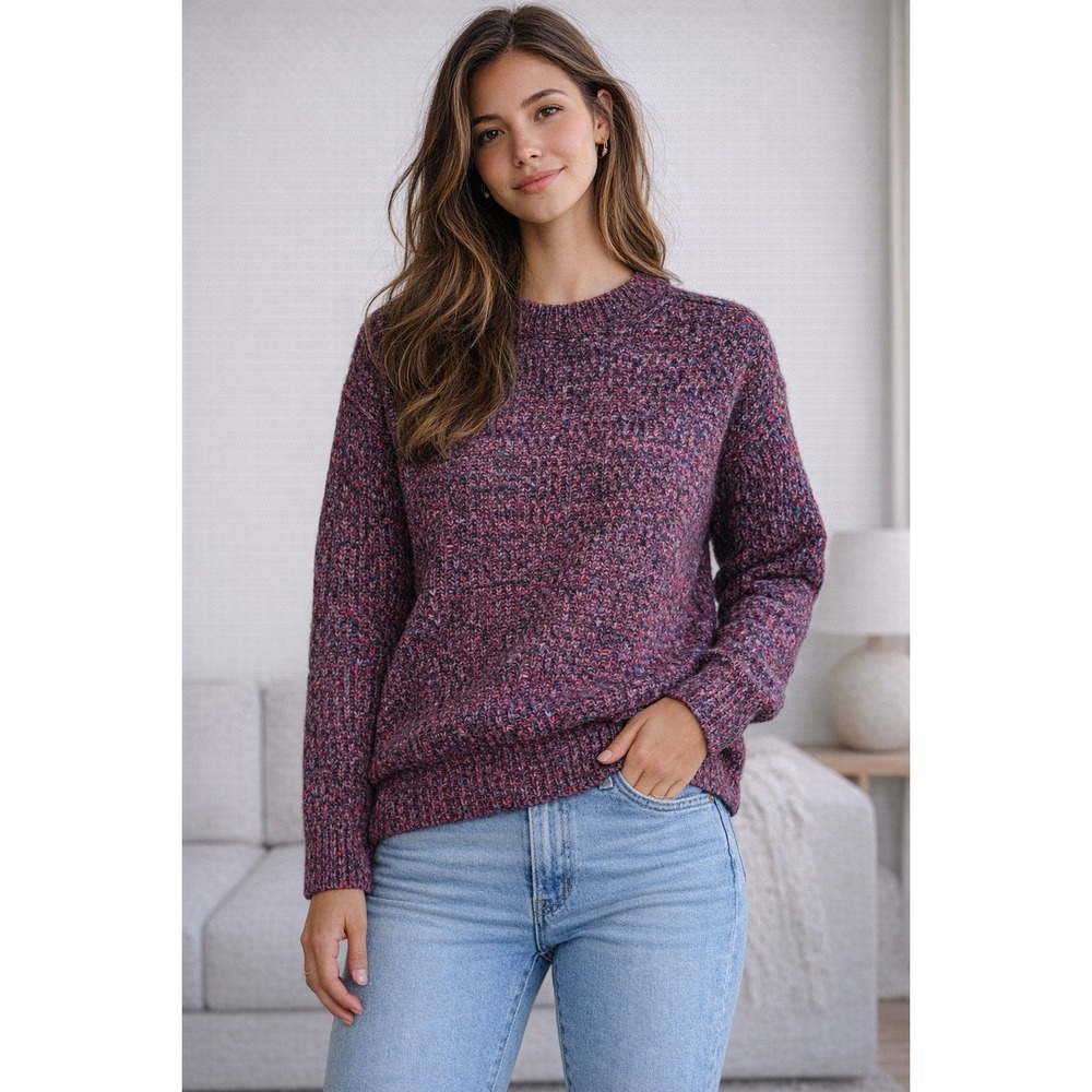 La Ligne 100% Cashmere Sweater Women's S Chunky Knit Multicolor Crewneck‎